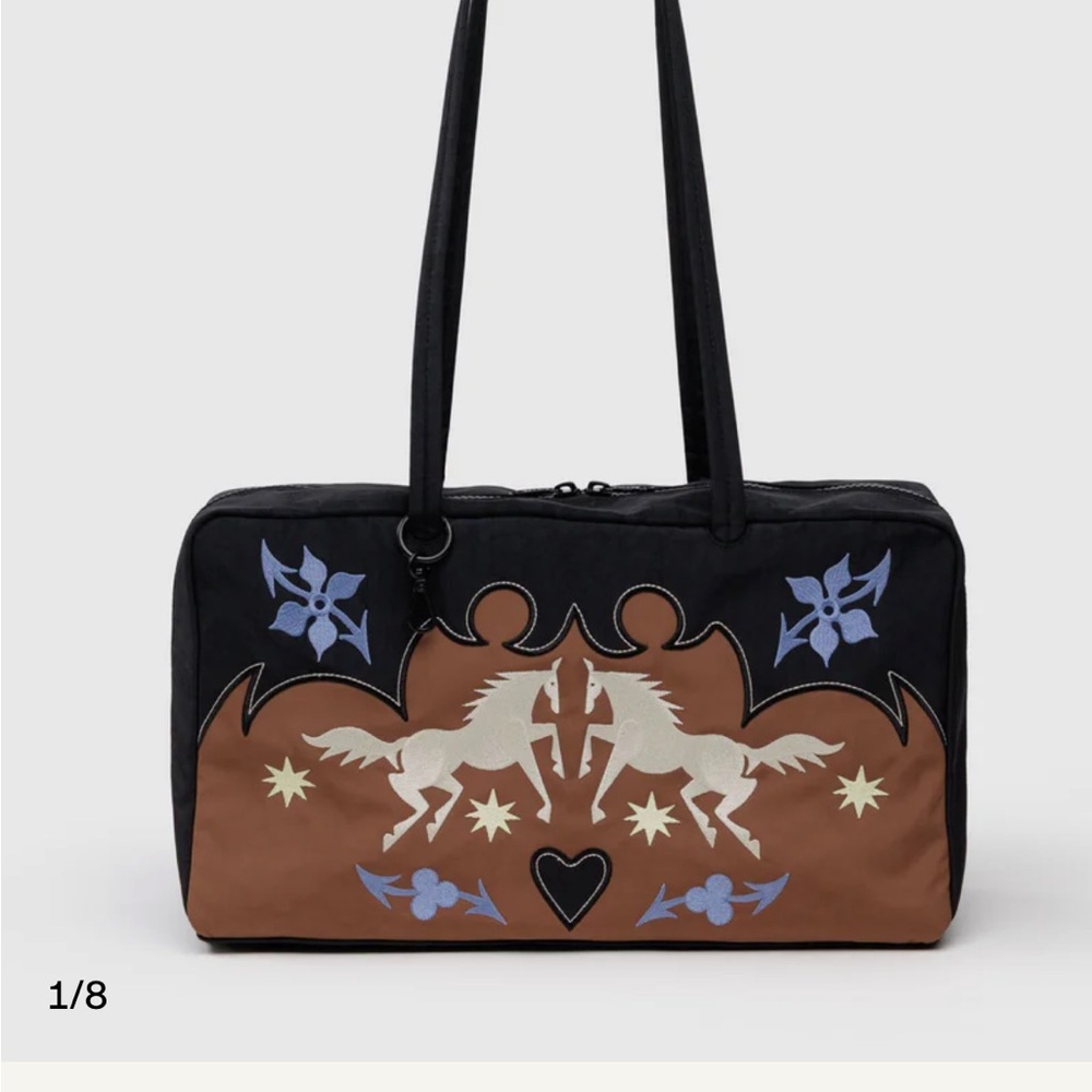 Baggu Medium Nylon Bowler Bag Western Appliqué